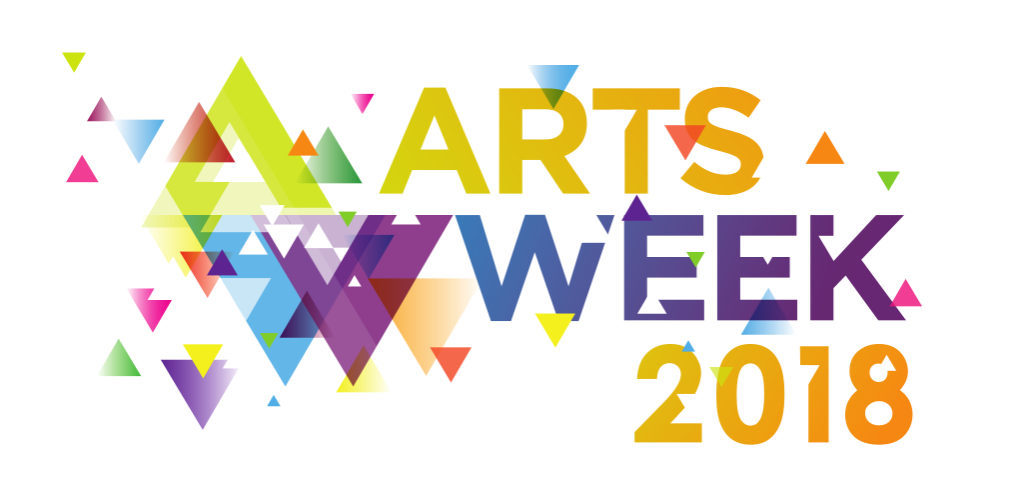 Artsweek Logo: a splash of rainbow colour with triangular confetti