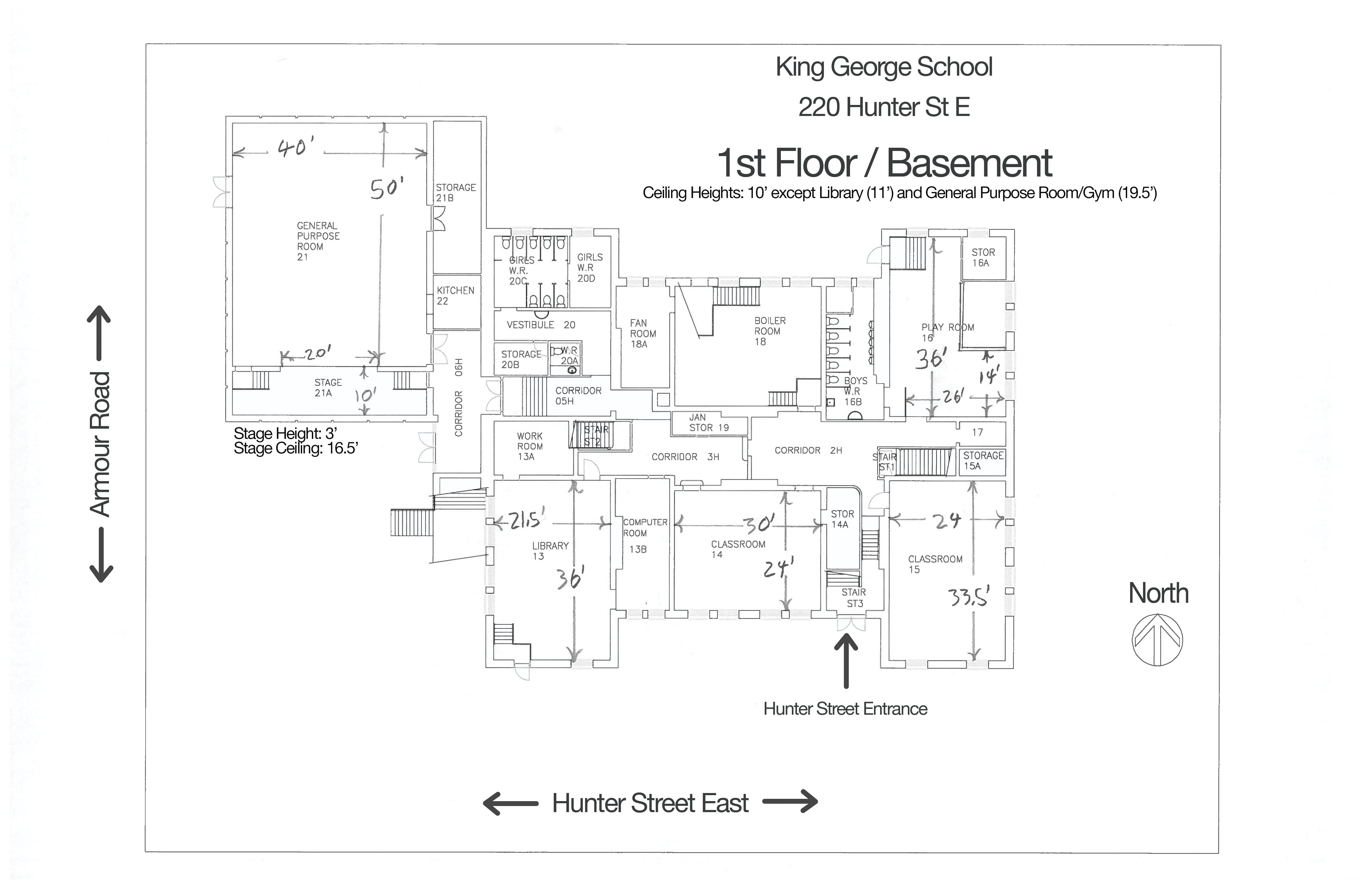 King George First Floor Basement Floorplan