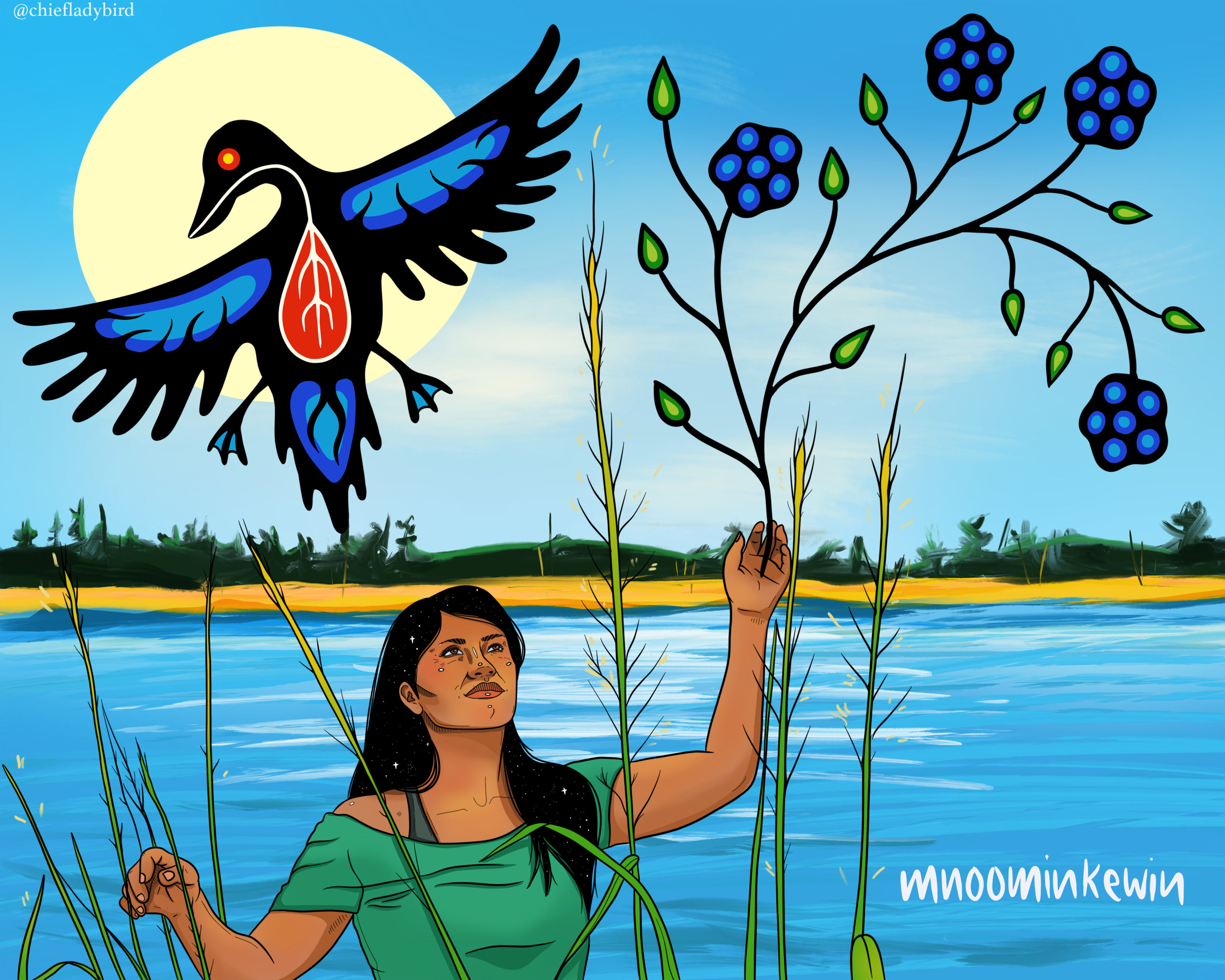 Mnoominkewin artwork by Chief Lady Bird