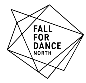 Fall For Dance North logo, reads "Fall For Dance North" in the middle of a unique shape.