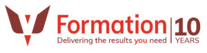 V Formation logo. Text reads: "V Formation. Delivering the Results you need. 10 years.